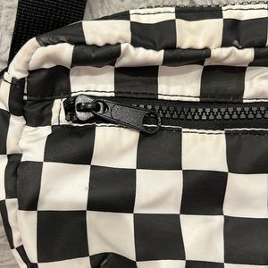 checked fanny pack